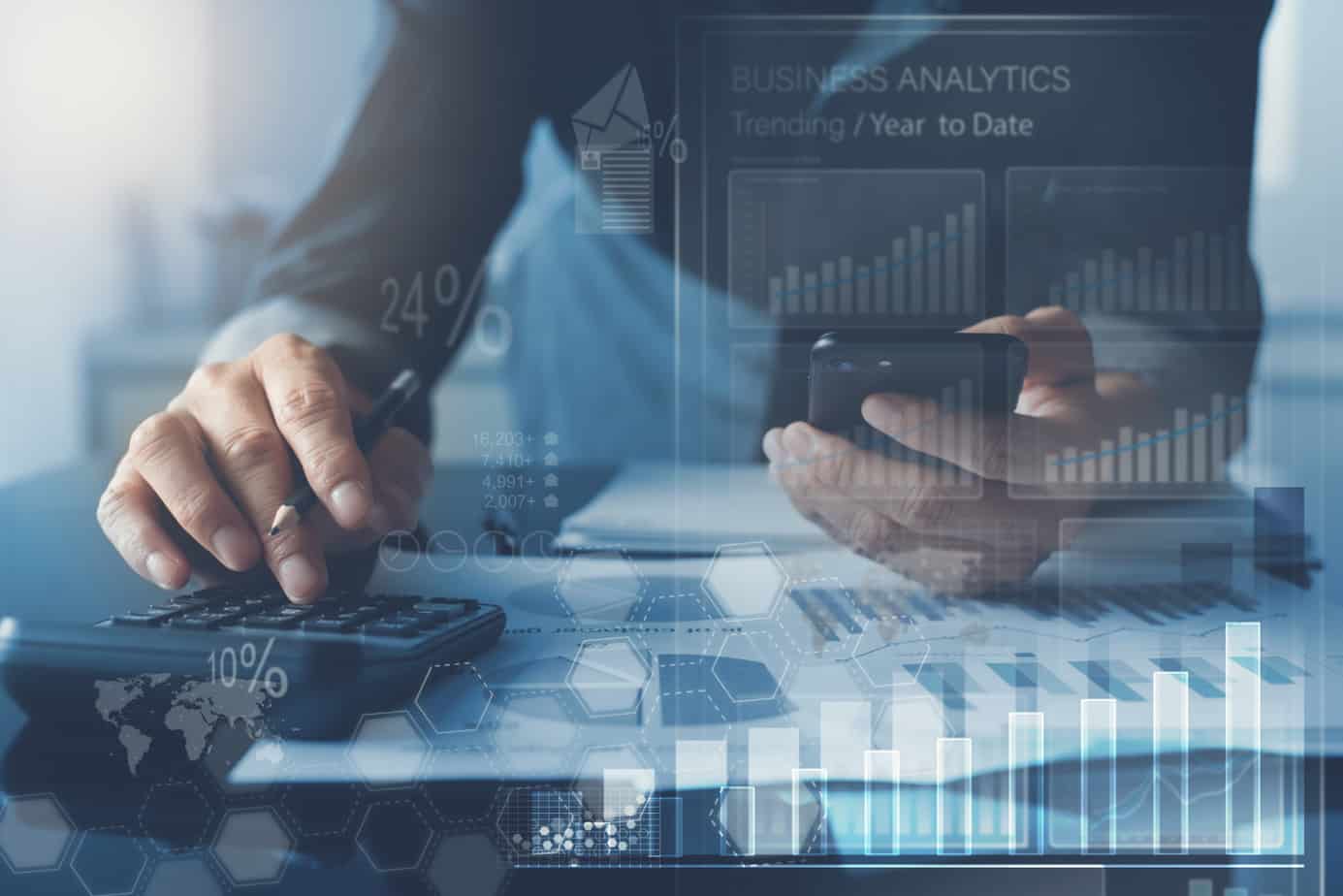 business-man-analysing-market-report-with-business-analytics-dashboard-virtual-screen