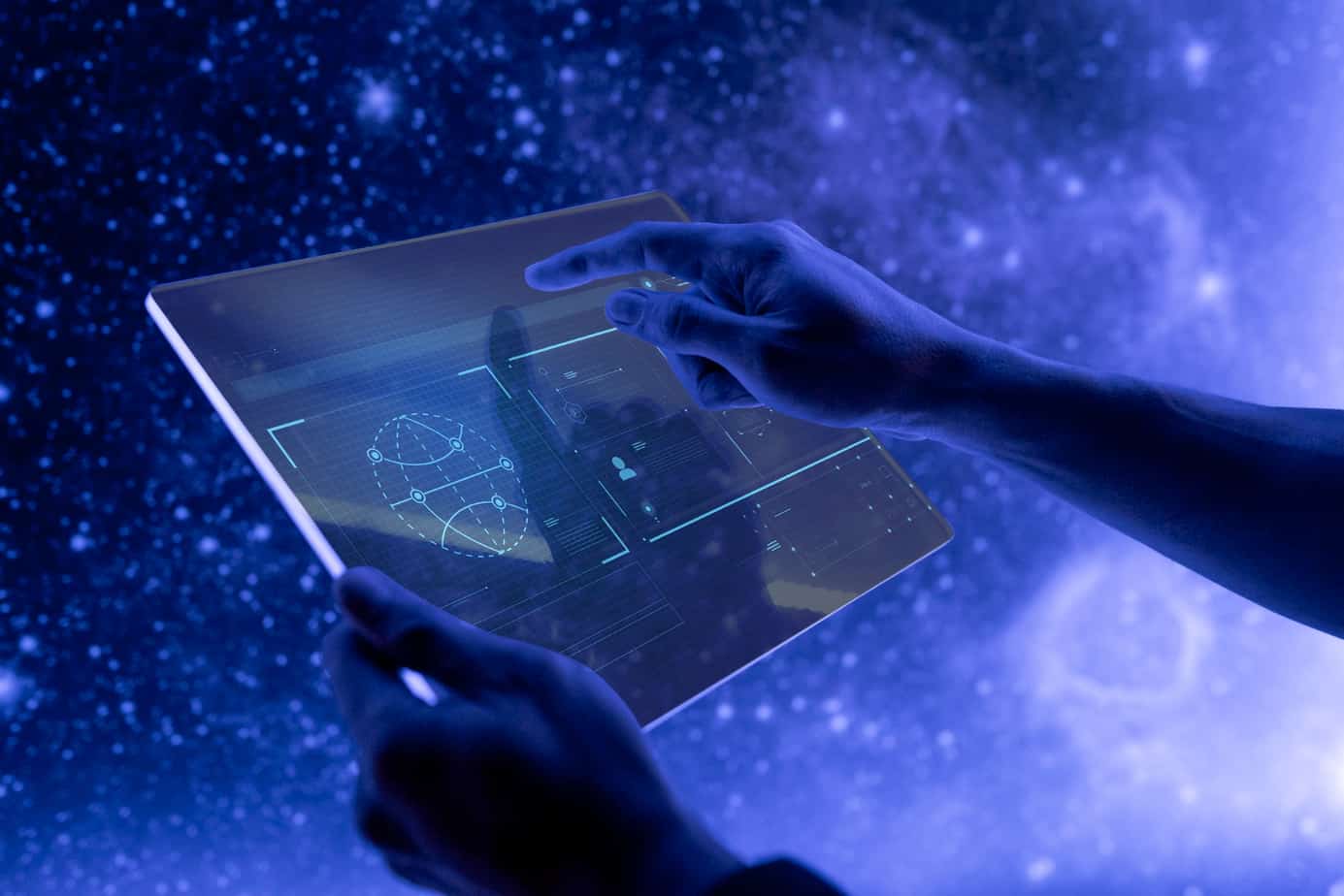 researcher-using-transparent-digital-tablet-screen-futuristic-technology