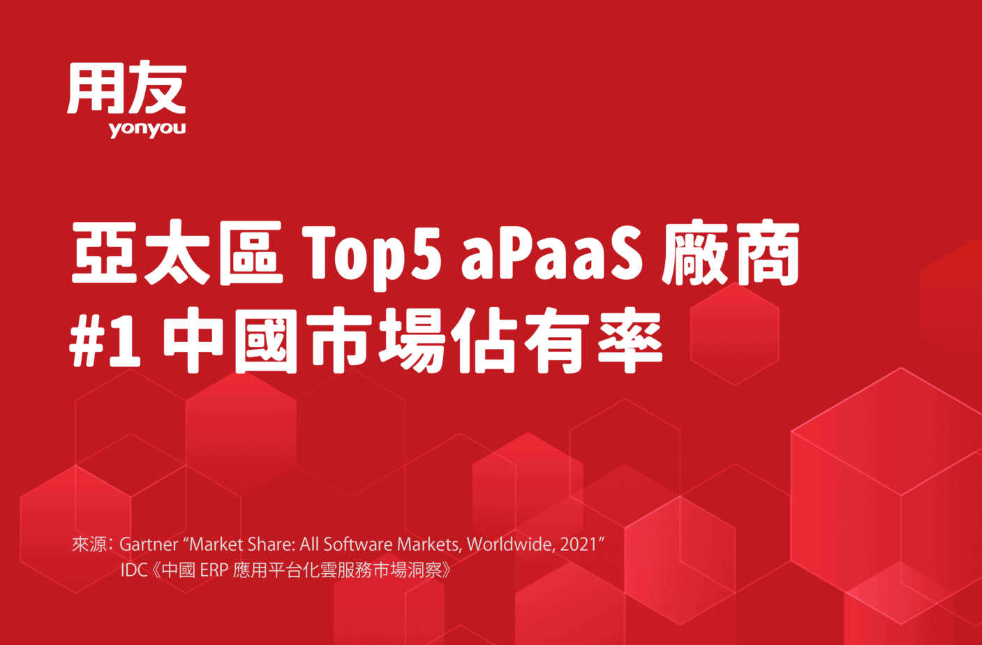 用友-APaaS-亞太區-TOP5-唯一中國廠商-中國第一