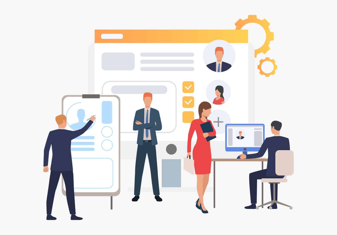 Recruitment agency, applicants and job interview hcmanalysis
