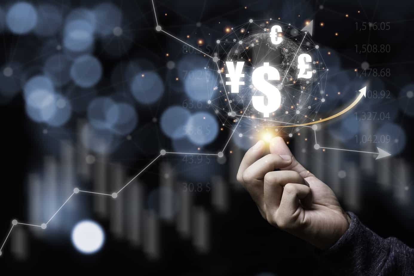 hand-holding-virtual-world-with-dollar-yuan-yen-euro-pound-sterling-sign-exchange-currency-concept-min